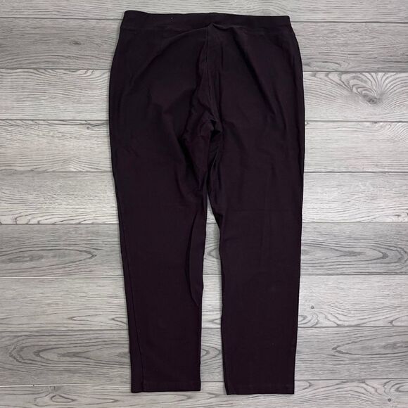 Eileen Fisher Women Size L Brown Pullon Straight Leg Ankle Pants Trouser Office - Picture 3 of 7